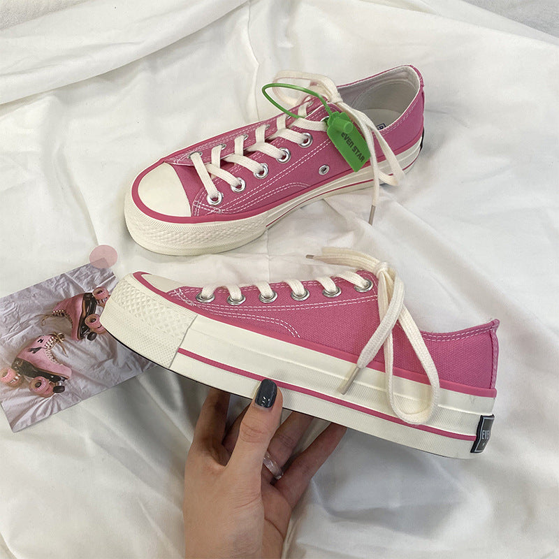 Glamorous Women's Star Platform Hight Increasing Canvas Shoes Newgew